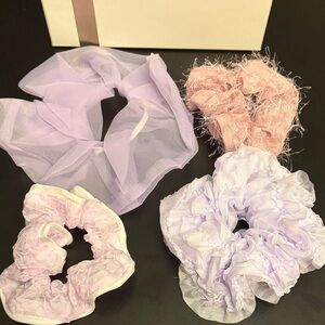 Elegant Purple Hair Scrunchies Set